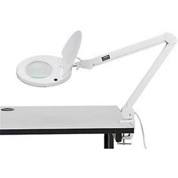 8 Diopter LED Magnifying Lamp with Covered Metal Arm - White