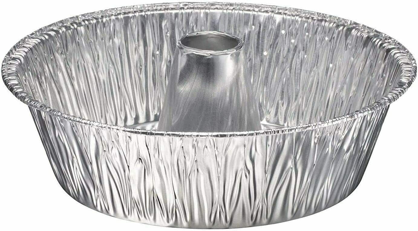 8 Disposable Round Cake Baking Pans - Aluminum Foil Tube Tin
