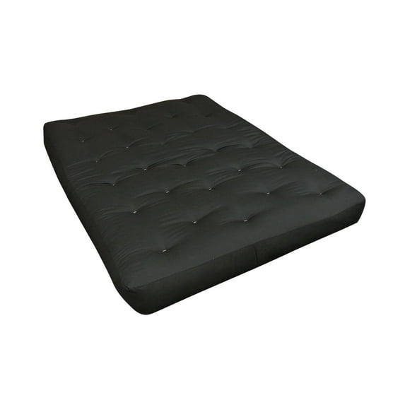 8" Double Foam & Cotton #611 Cott Size 30X75 Black Duct Futon Mattress-Color:Black,Material:Polyester