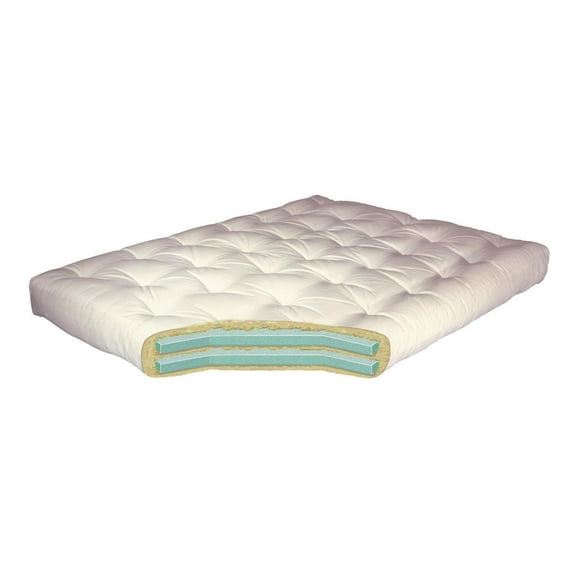 8" Double Foam & Cotton #611 Queen Tan Microfiber Futon Mattress-Color:Tan,Material:Polyester