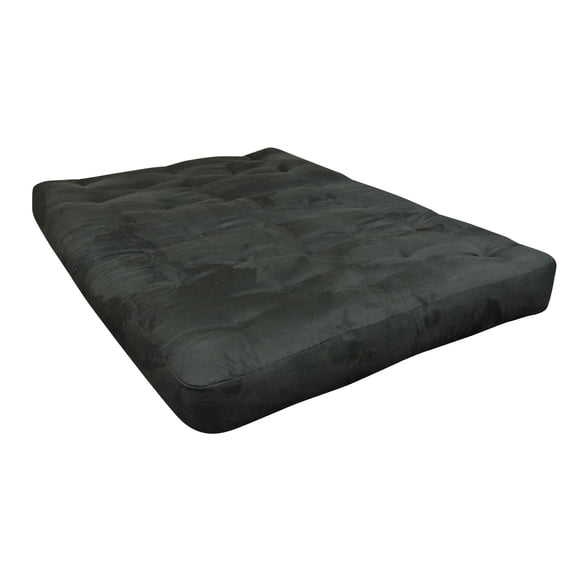8" Double Foam & Cotton #611 Twin Black Microfiber Futon Mattress-Color:Black,Material:Polyester