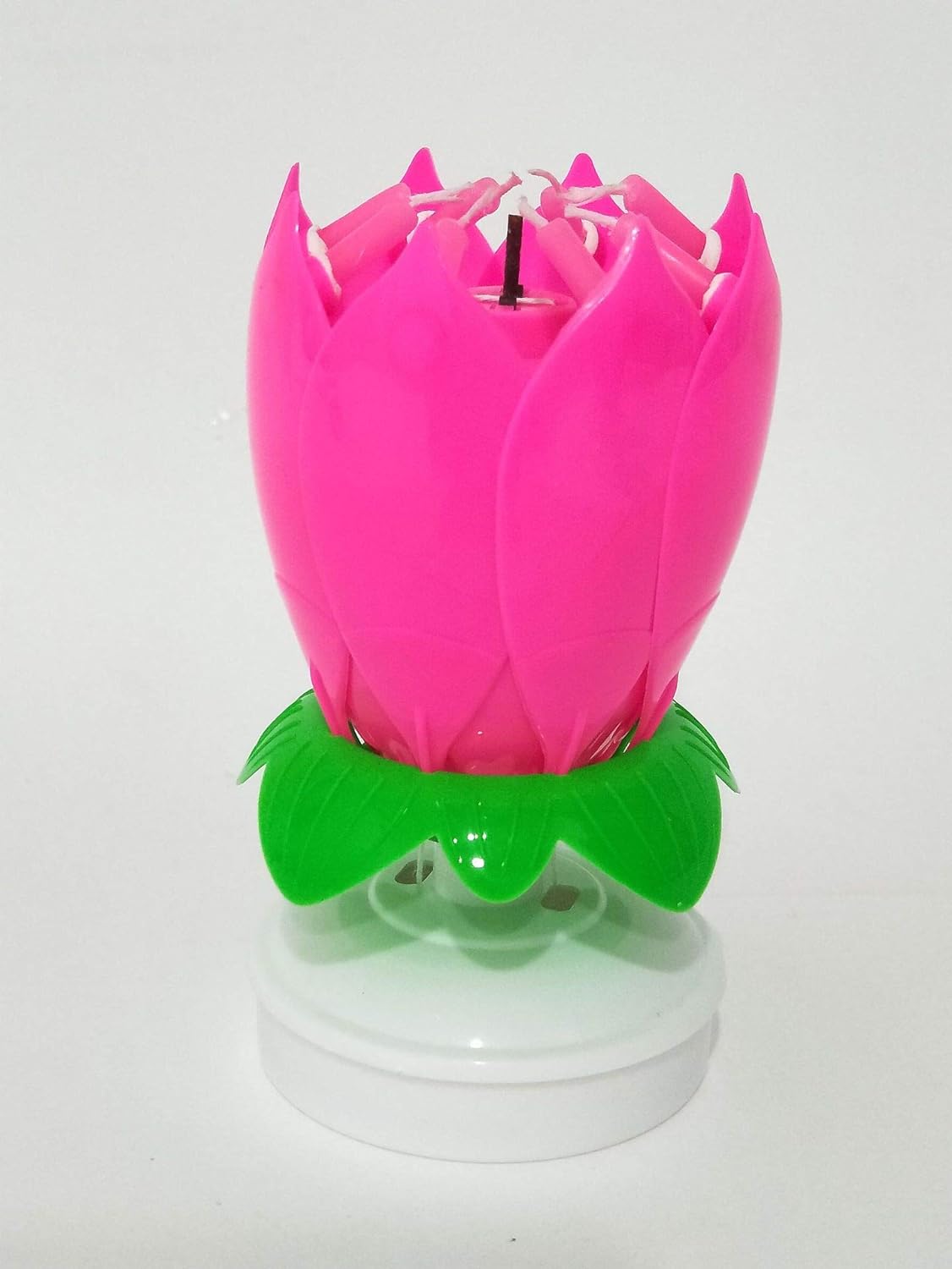 8 Double Layer Flowering Music Candle Lotus Rotation Music Birthday