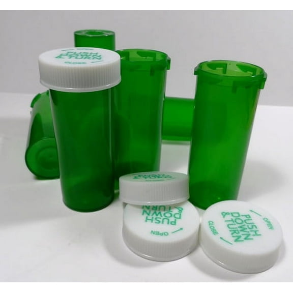 8 Dram Green Medicine Vial 100 Pack