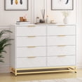 thumbnail image 1 of 8 Drawer Double Dresser for Bedroom, Wooden Chest of Dressers with Golden Handles, 1 of 5