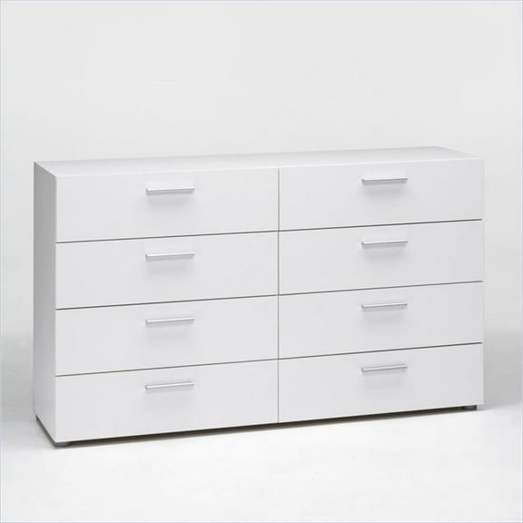 8 Drawer Double Dresser in White