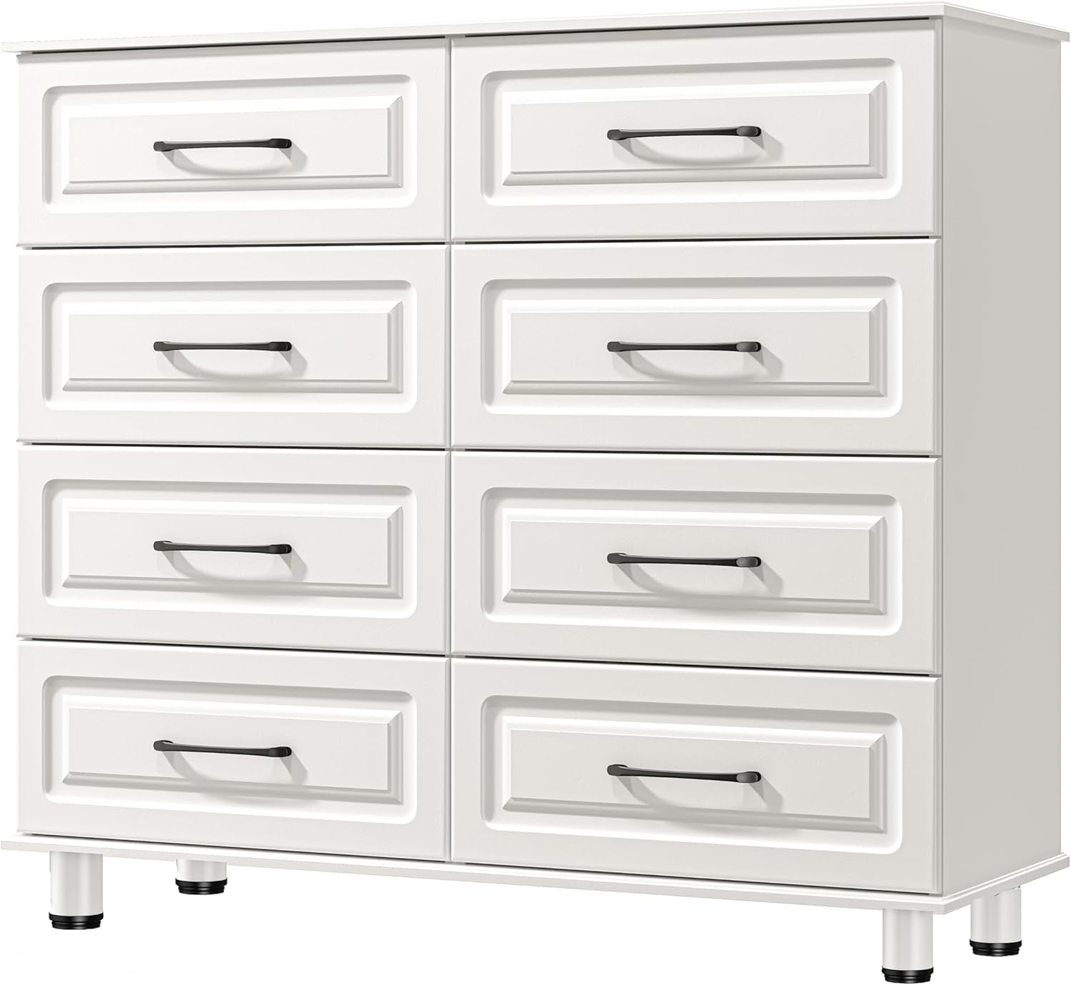 8 Drawer Dresser, White Dresser for Bedroom, Modern Nightstand Small
