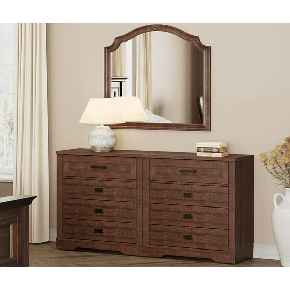 8 Drawer Dresser for Bedroom,31.9" Tall Chest Clothes Organizer,Storage Cabinet forLiving Room Brown