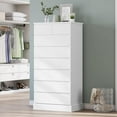 thumbnail image 1 of 8 Drawer Dresser for Bedroom, Modern White Tall Chest of Drawers Wood Storage Cabinet for Living Room, 1 of 8