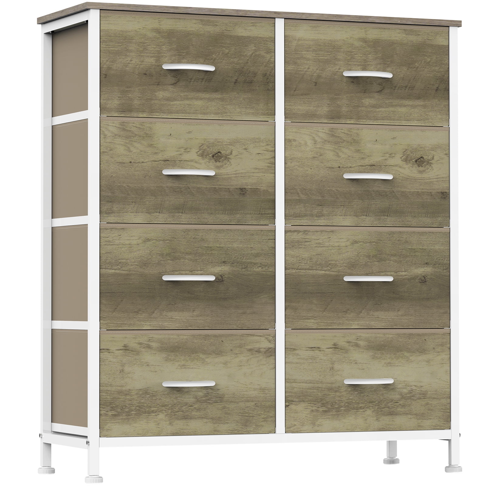 8-Drawer Fabric Storage Dresser Tower – Tall Double Dresser with Bins ...
