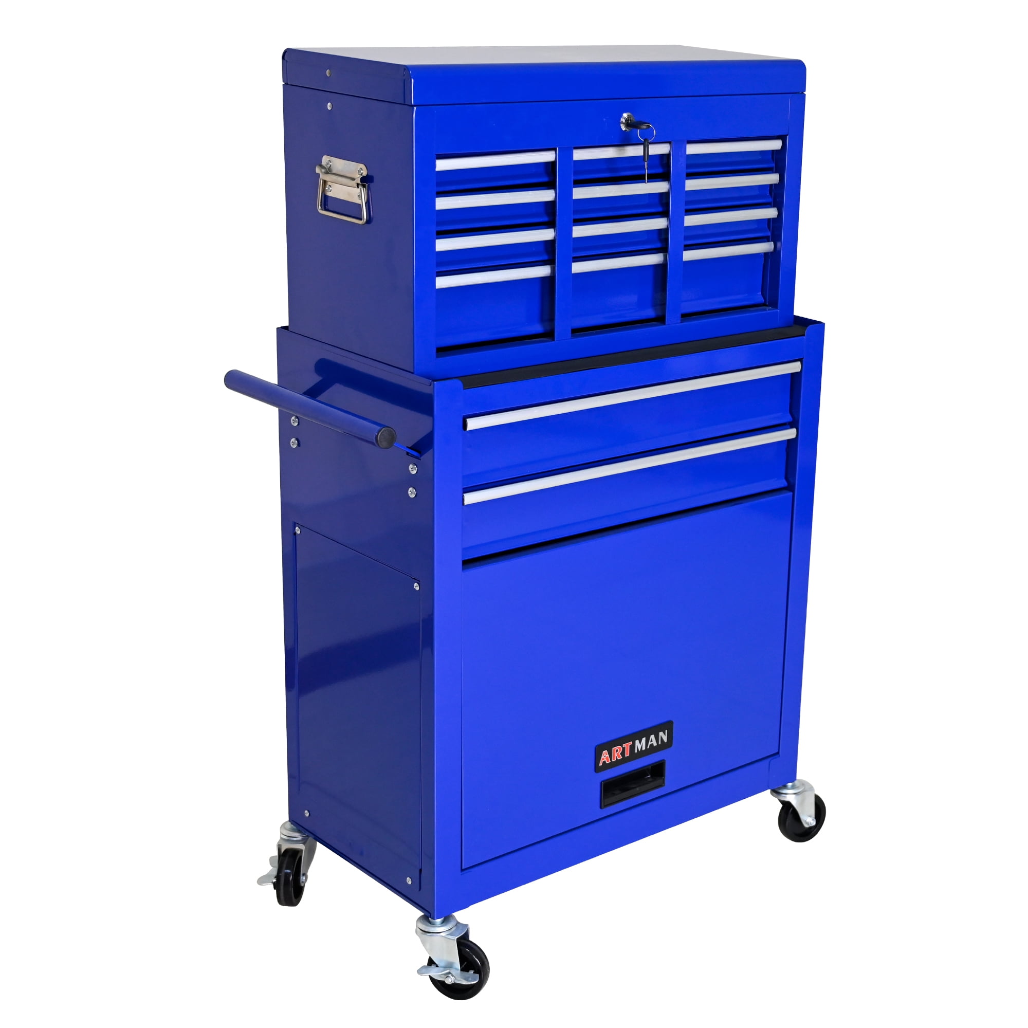 8 Drawer Tool Chest Storage Cabinet Tool Box With Wheels Storage...