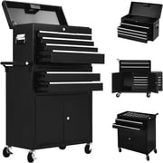 8-Drawer Rolling Tool Chest, Metal Tool Chest with 8-Drawers Tool Box Organizer and Wheels, 2 In 1 Detachable Tool Cabinet, Metal Tool Cart with Sliding Drawers, Liners and Locking System for Garage W
