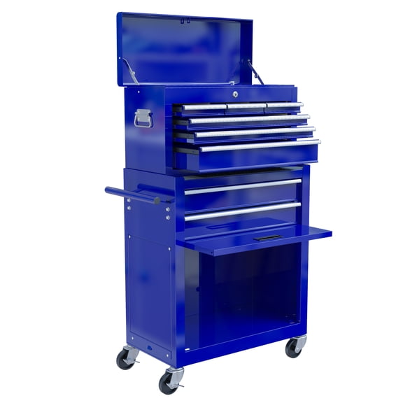 8 Drawer Rolling Tool Chest, Tool Storage Cabinet with Wheels & Detachable Top, Tool Box Organizer for Garage Warehouse Workshop