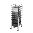 thumbnail image 1 of 8-Drawer Storage Bin Organizer Cart, White/Gray/Black Gradient by Seville Classics, 1 of 9