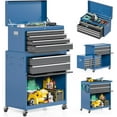 thumbnail image 1 of 8-Drawer Tool Chest, Rolling Tool Storage Cabinet with Enhanced Packaging, Detachable Top Tool Box with Tray Divider, Liners, Metal Tool Cart for Garage Workshop, Blue, 1 of 7