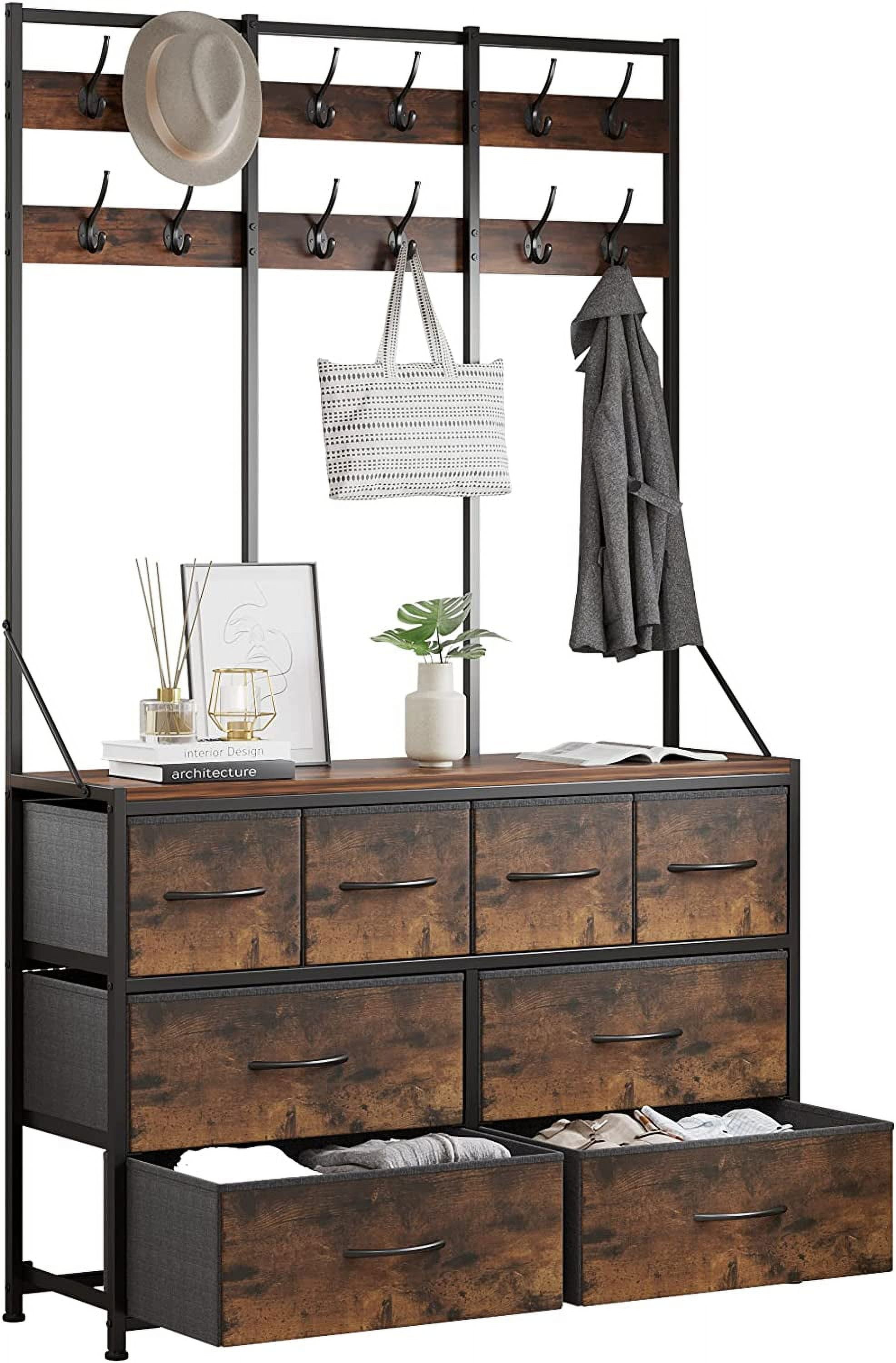 8 Drawers Dresser, Chest of Drawer, Clothes Rack with Fabric Drawers ...