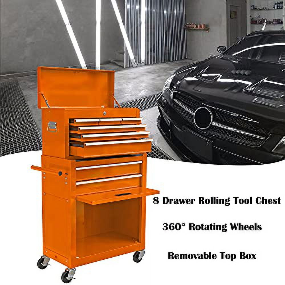 8 Drawers Rolling Tool Box Organizer,High Capacity Tool Chest with