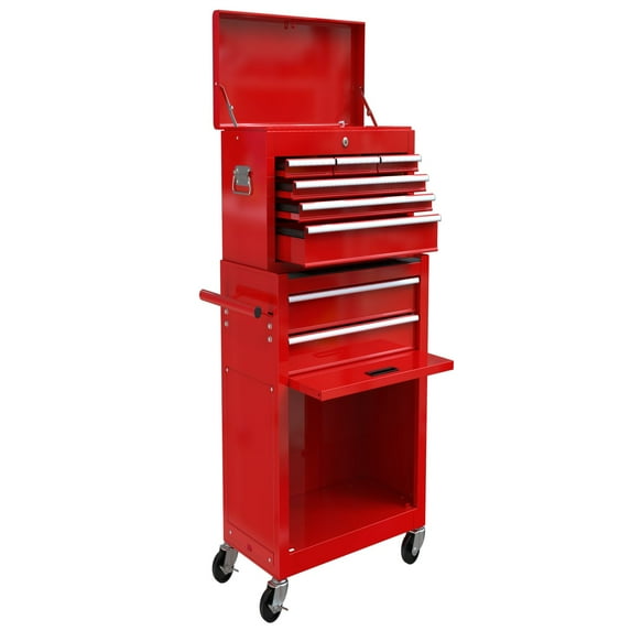 8-Drawers Rolling Tool Chest, Tool Box with 4 Wheels and Locking System, Removable Tool Cart, High Capacity Tool Box Organizer for Garage, Warehouse, Workshop, Repair Shop