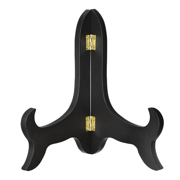 Uxcell 8" Easel Plate Holder, Wooden Folding Display Stand Black for Decorative Picture Frame, 1 Pack