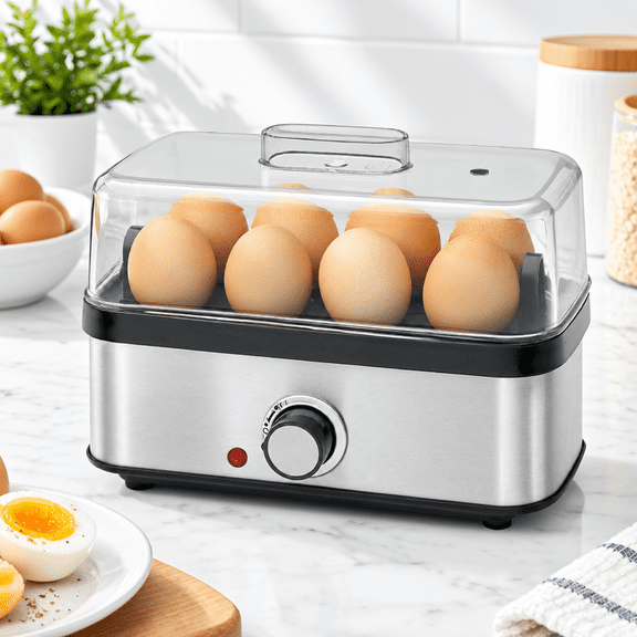 8-Egg Rapid Electric Egg Cooker For Hard, Soft, Poached, Scrambled Eggs