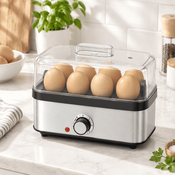 8-Egg Rapid Electric Egg Cooker for Hard, Soft, Poached, Scrambled Eggs
