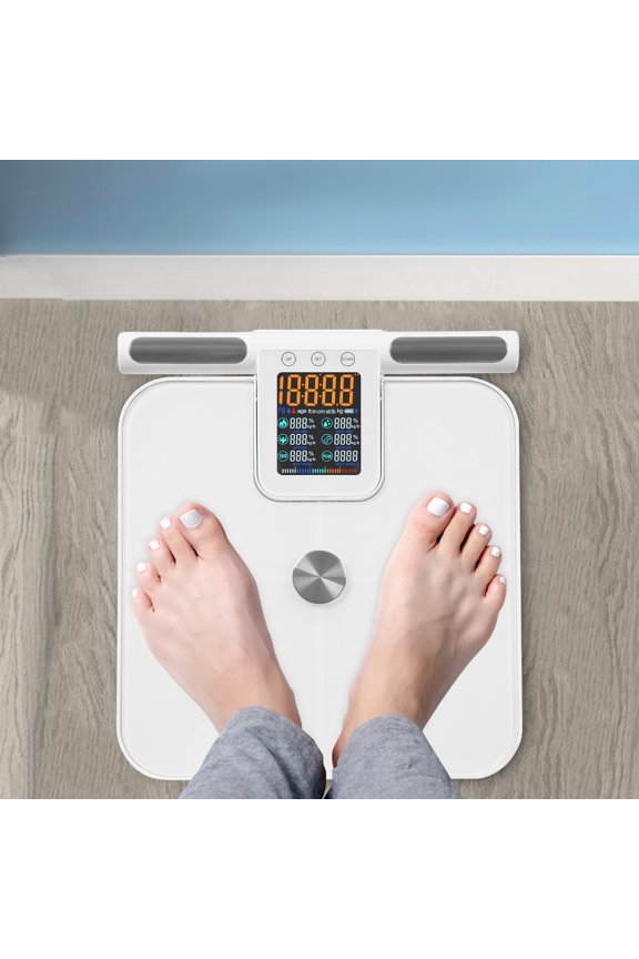 8 Electrode Smart Body Fat Scale - Full Body Composition Analyzer with App