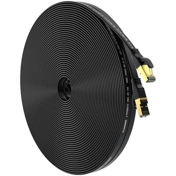 8 Ethernet  50 FT, Outdoor&Indoor High Speed Heavy Duty Network LAN Internet ,SFTP  RJ45 40Gbps 2000Mhz Patch Cord, for Modem/Router/Gaming, Than Cat7/Cat6/Cat5 Black