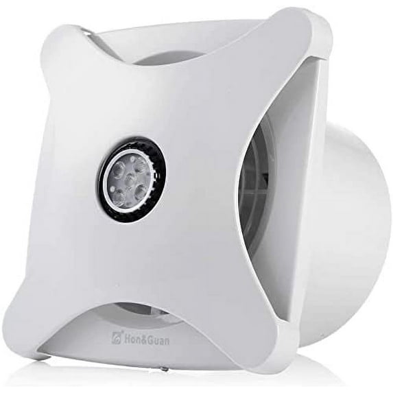 8'' Exhaust Fan with LED Light, 110V/28W Low Noise Ventilation Fan, 2350RPM Ventilation Fan Blower for Home Kitchen Bathroom
