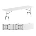 thumbnail image 1 of 8 FT Portable Folding Table with HDPE Top and Metal Frame, Fold in Half Utility Table, 1 of 9