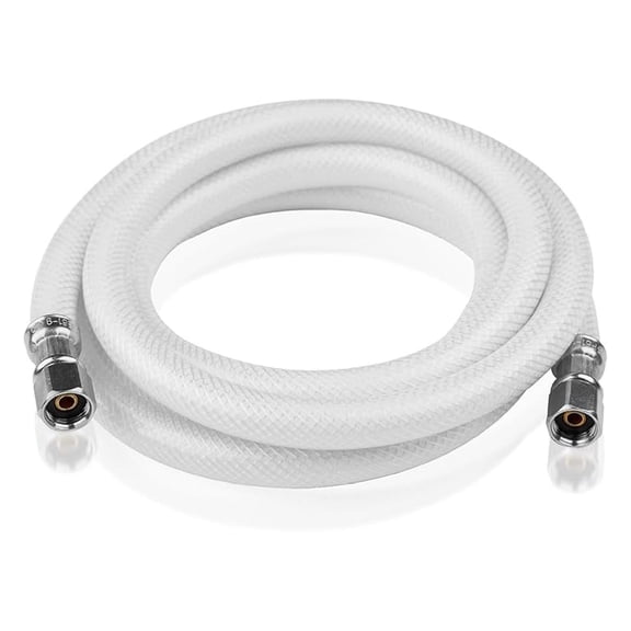 8 FT Refrigerator Water Line, Polyester-Reinforced PVC Braided Ice Maker Hose with 1/4" Comp X 1/4"Compression Fittings(20PCS,8 Foot)(HOSE062-20Pack)
