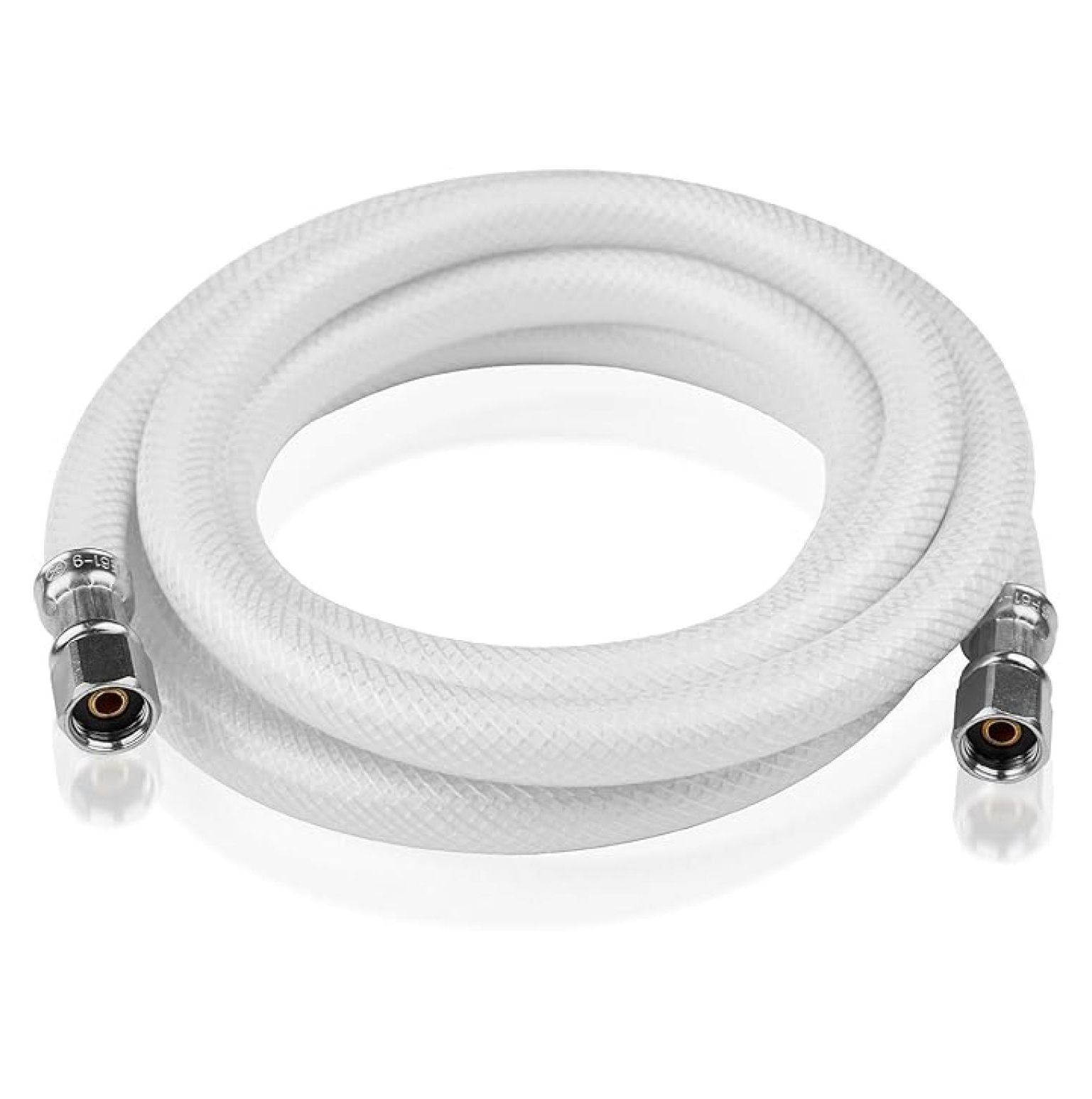 8 FT Refrigerator Water Line, Polyester-Reinforced PVC Braided Ice Maker Hose with 1/4" Comp X 1/4"Compression Fittings(5PCS,8 Foot)(HOSE062-5Pack)