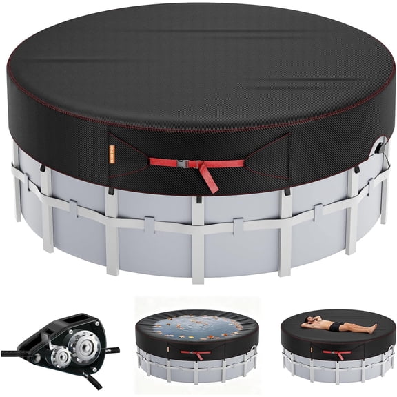 8 FT Round Pool Liner Pad for Above Ground Swimming Pool, Pool Mat Ideal for Light Proof, Prevents Debris Damage, Waterproof Under Pool Mat