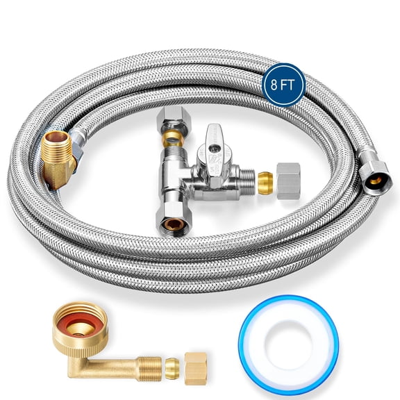 8 FT Stainless Steel Braided Dishwasher Installation Kit