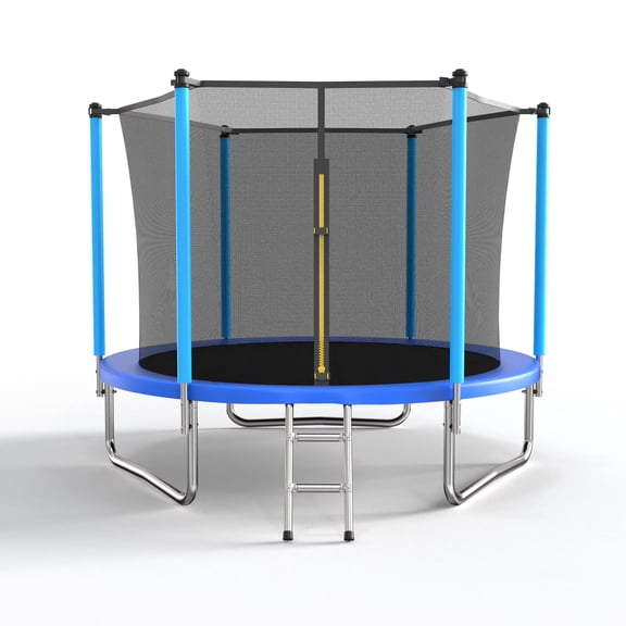 8 FT Trampoline with Safety Enclosure Net, Heavy Duty Galvanized Steel Frame