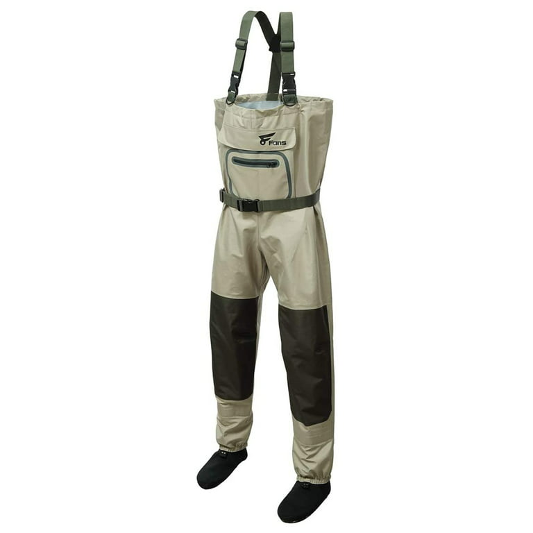 8 Fans Breathable Chest Wader for Men,Stocking Foot 3-Ply 100% Durable and  Waterproof Insulated Fishing Chest Waders for Fly Fishing,Duck