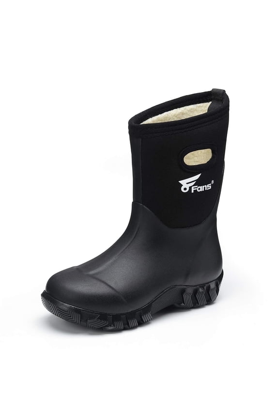 8 Fans Kids Rubber Boots 100% Waterproof Fishing Hunting Neoprene Winter Snow Rain Boots with Warm Liners for Boys and Girls