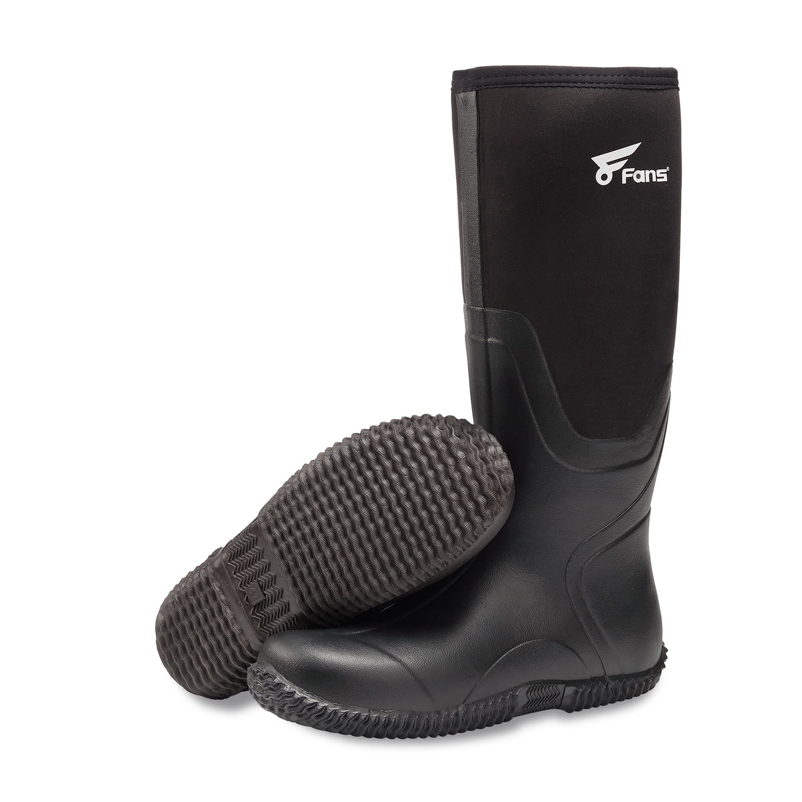 8 Fans Mens Rubber Boots,Waterproof Rain Boots Durable Fishing Hunting Neoprene Boots Ideal for Farming Working and Gardening