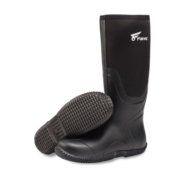 8 Fans Mens Rubber Boots,Waterproof Rain Boots Durable Fishing Hunting Neoprene Boots Ideal for Farming Working and Gardening