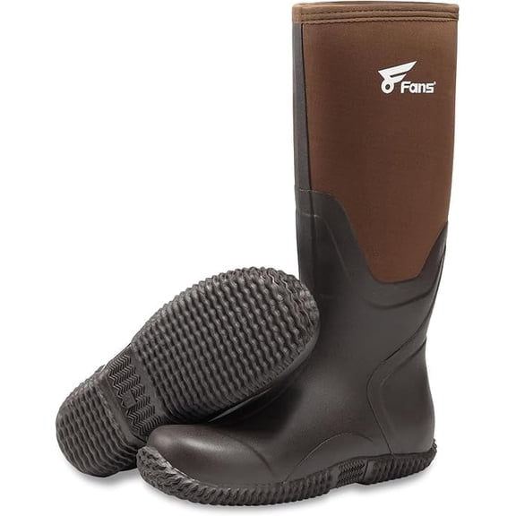 8 Fans Mens Rubber Boots,Waterproof Rain Boots Durable Fishing Hunting Neoprene Boots Ideal for Farming Working and Gardening
