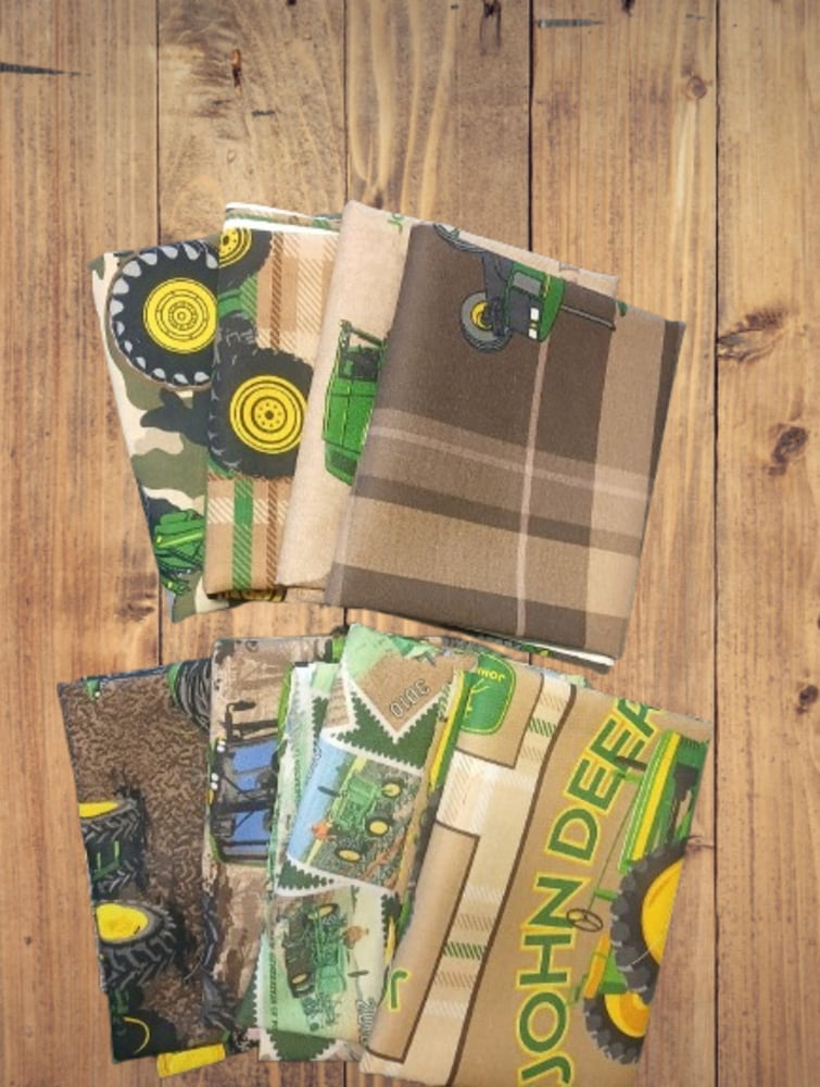 8 Fat Quarters - Assorted John Deere Brown Fat Quarter Bundle