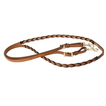 8 Feet Hilason Western Horse American Leather Laced Barrel Roper Reins Brown/Latigo