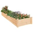 8 Feet Outdoor Wooden Raised Garden Bed, Elevated Planting Planter Box