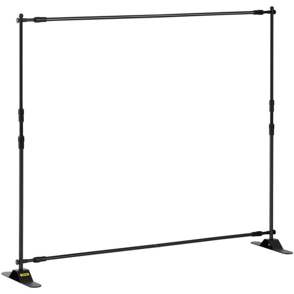 8 Feet Retractable Banner Stand Telescopic Backdrop with Carrying Bag Adjustable Step and Repeat for Trade Shows