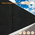 thumbnail image 1 of 8 Feet x 70' Feet Solid Black Commercial Privacy Fence Screen Custom Available 3 Years Warranty 130 GSM 88% Blockage, 1 of 7