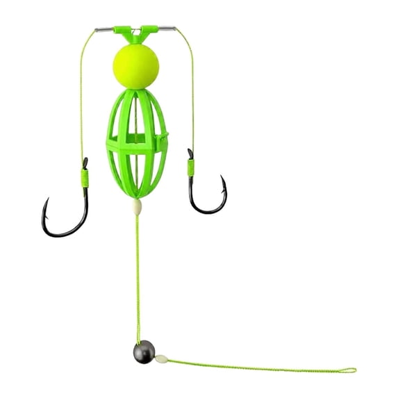 8# Fishing Feeder Cage with Hooks, Anti Tangle Bait Holder Rig for ...