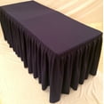 thumbnail image 1 of 8' Fitted Polyester Double Pleated Table Skirt Cover w/Top Topper Wedding Purple", 1 of 3