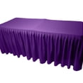 thumbnail image 1 of 8' Fitted Polyester Double Pleated Table Skirting Cover w/Top Topper 21 COLORS", (Color: purple), 1 of 1