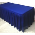 thumbnail image 1 of 8' Fitted Polyester Double Pleated Table Skirting Cover w/Top Topper Royal Blue", 1 of 2