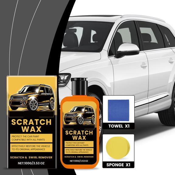 8 Fl Oz Car Scratch Removal Wax, Professional Deep Scratch & Swirl Remover With Applicator Sponge And Towel, Effective Paint Er For Minor Scratches, Scuffs & Oxidation For