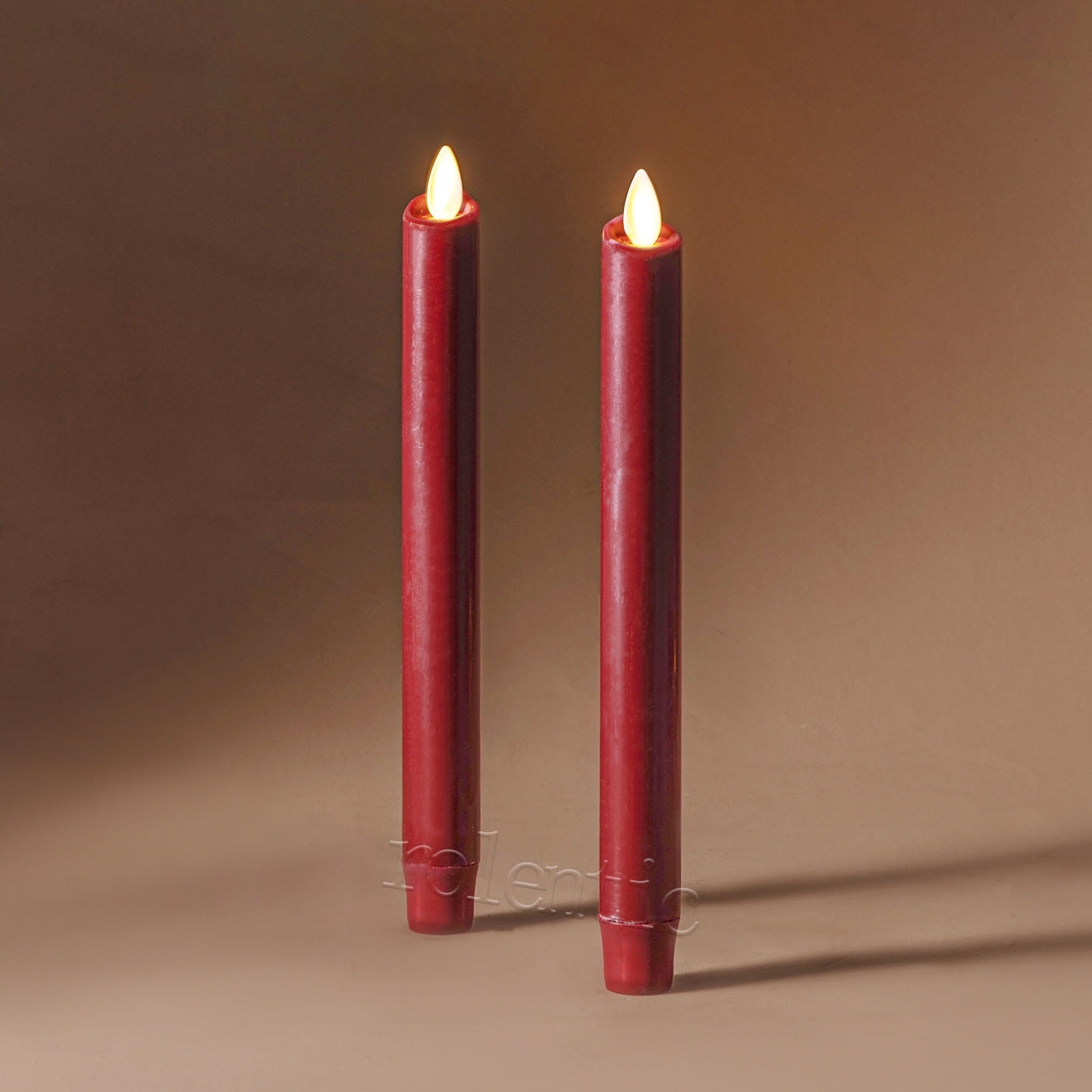 8" Flameless Red Candles, 2-Pack - Remote & Battery O