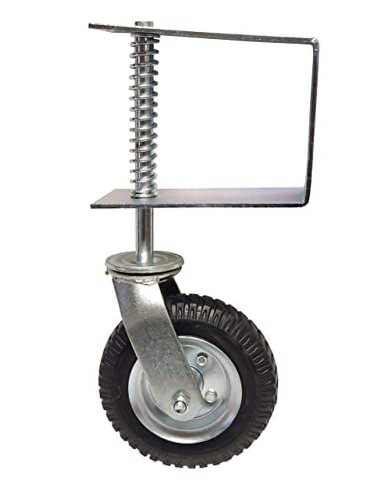 8" FlatFree Tire Gate Wheel Suspension SpringLoaded Gate Caster Wheel